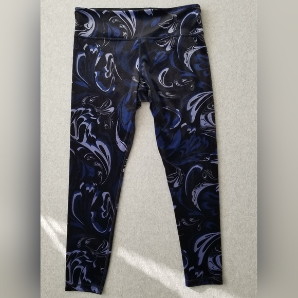 Athleta Elation XL Velvet Tight Leggings Stretch Soft Plush Abstract Print Artsy - Picture 2 of 9